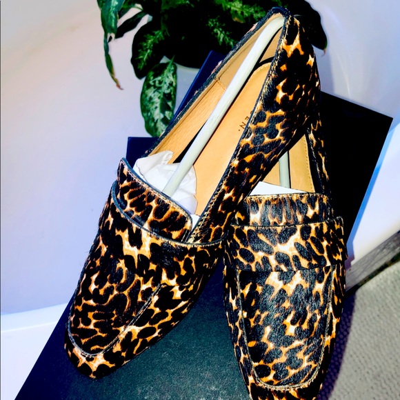 Halogen Lucy Chocolate Leopard Loafer size 6.5 shoes